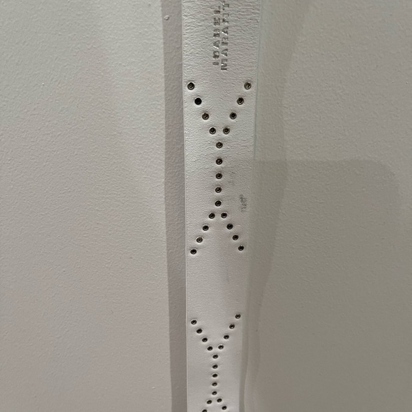 NWT Isabel Marant Telly Leather Belt White Silver 75 - Picture 6 of 8